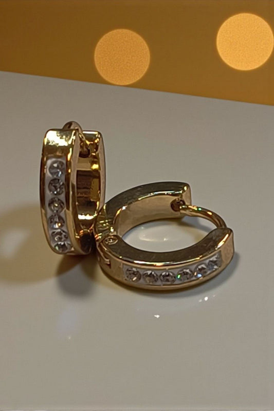 Zirconia Hoop Golden Earring