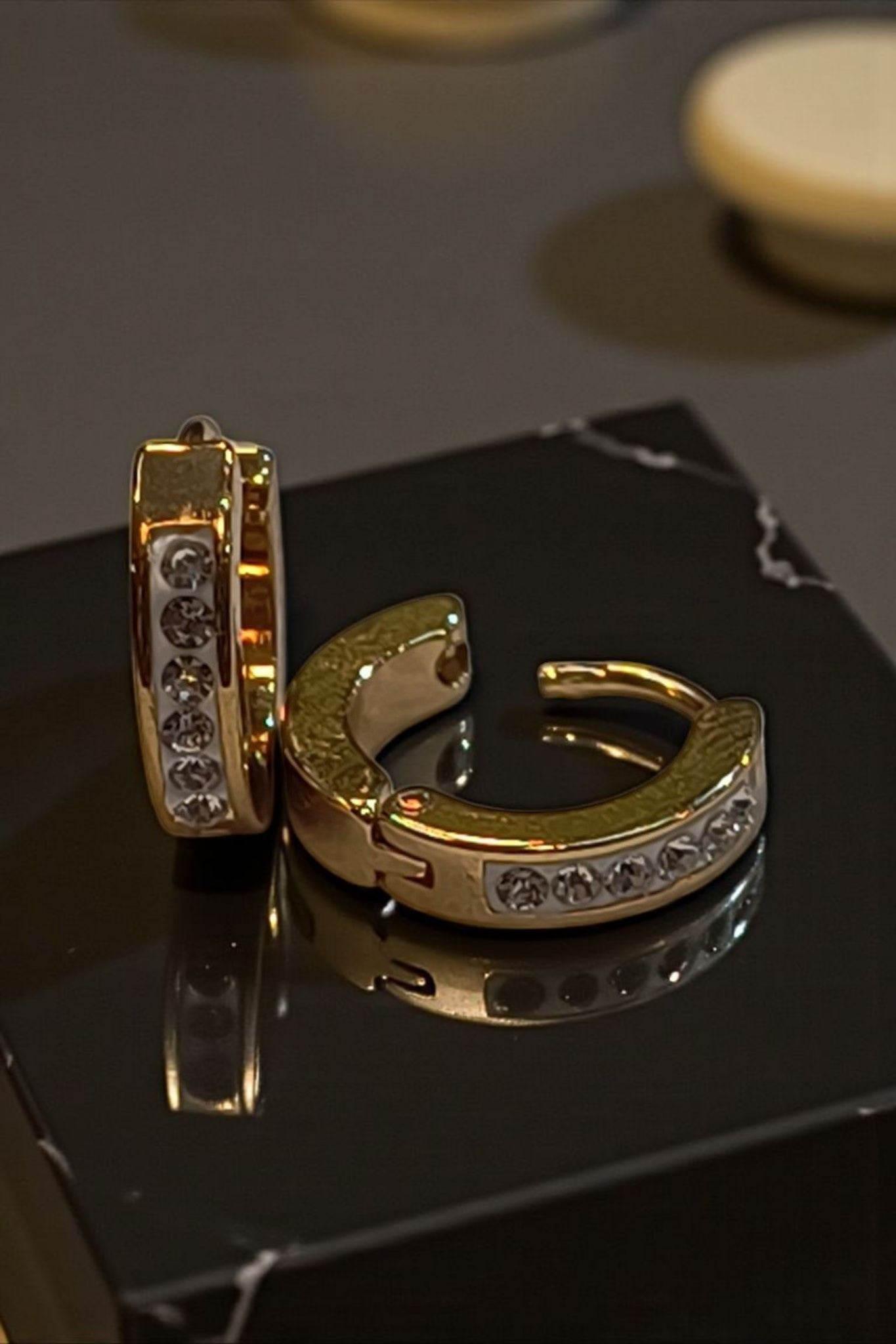 Zirconia Hoop Golden Earring