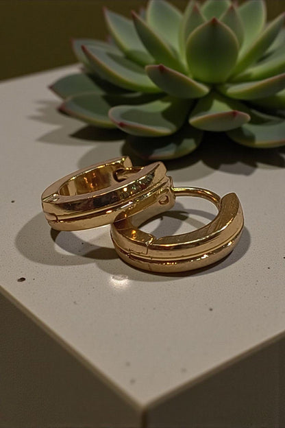 Single Line Golden Hoop Earring LJ 8