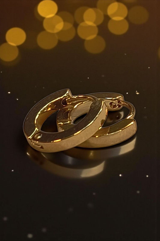 Flat Design Golden Hoop Earring LJ 2
