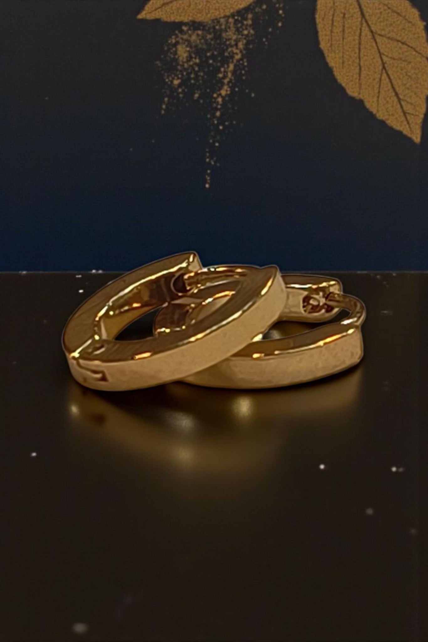 Flat Design Golden Hoop Earring LJ 2