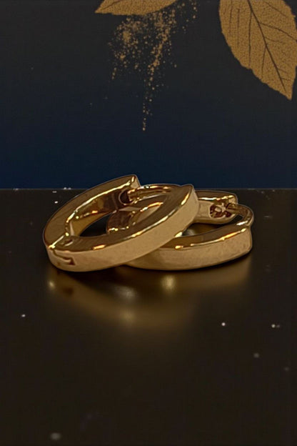 Flat Design Golden Hoop Earring LJ 2