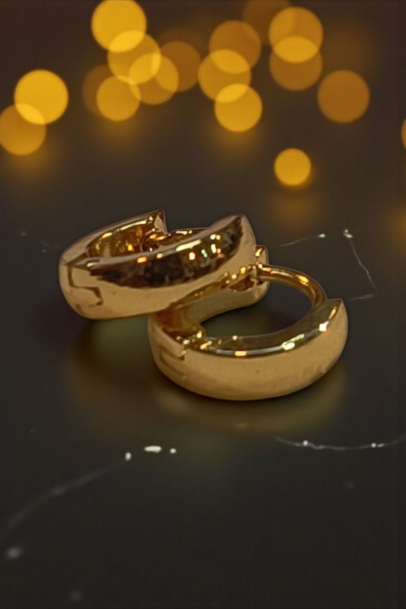 Curved Small Golden Hoop Earring LJ 6