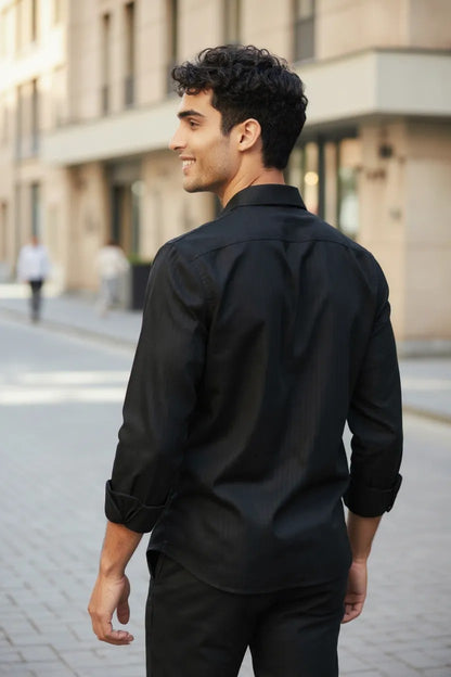 Coco Time Textured Shirt Black