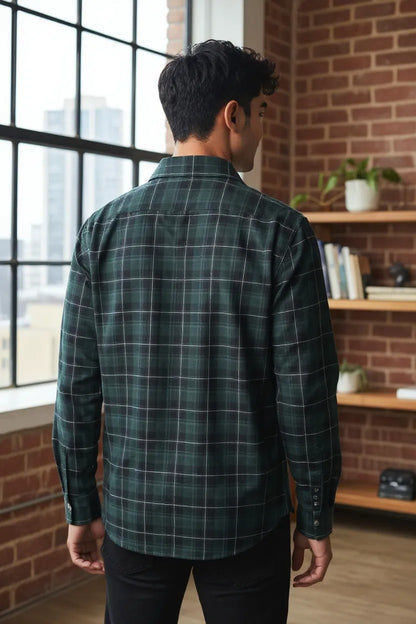 Tom Hatton Check Shirt Green Black SA 5228