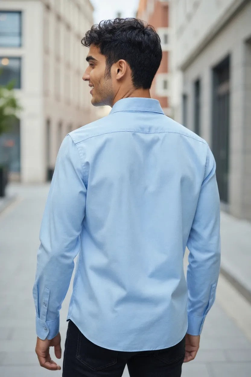 Tom Hatton Plain Shirt Cool Blue SA 5438