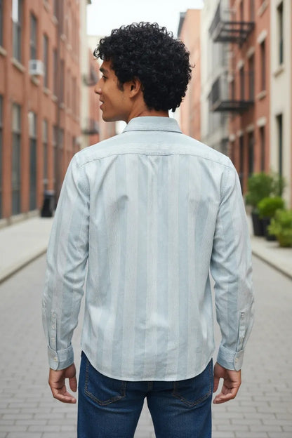 Tom Hatton Vertical Stripe Shirt Green CA 2573