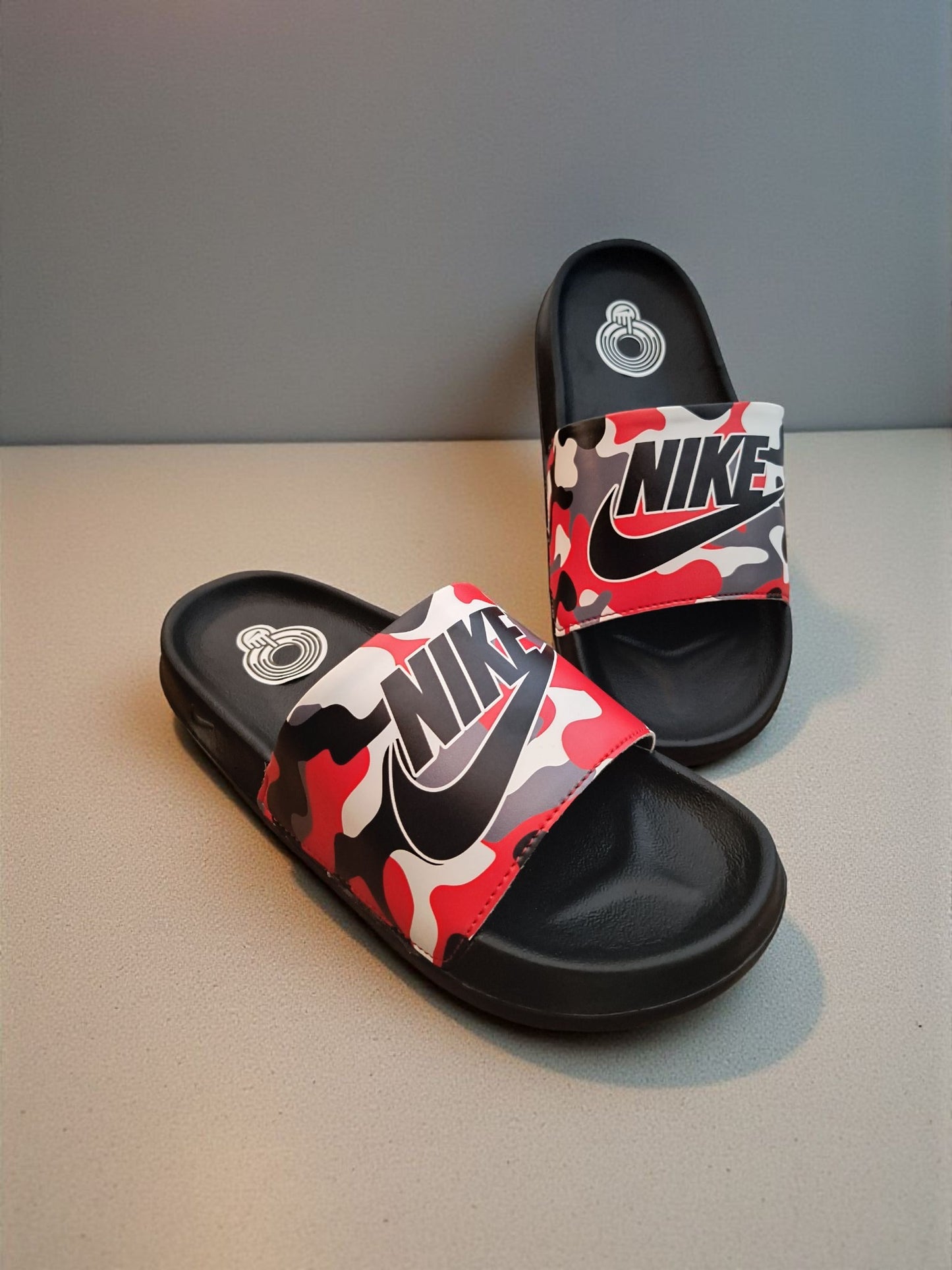 Nike Name and Logo Printed Sliders for Men Black