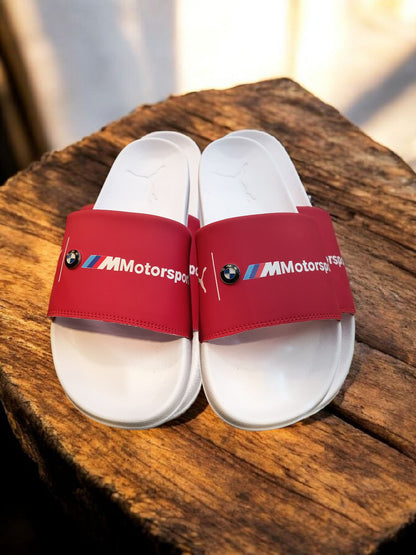 Puma Motor Sport Sliders for Men Red White