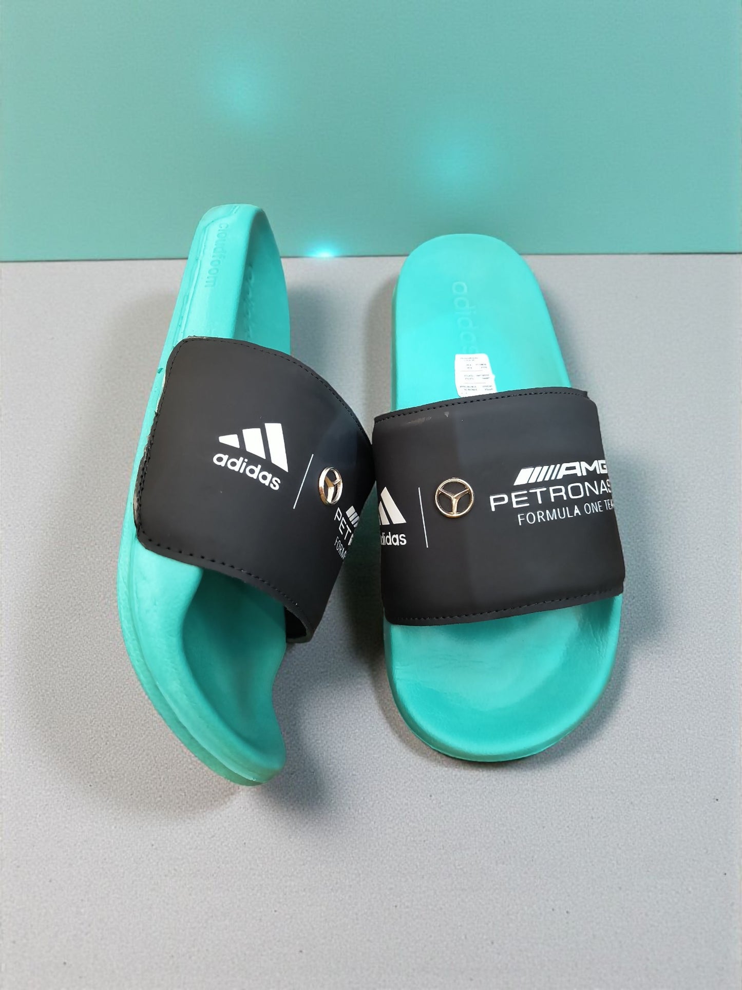 Adidas AMG Petronas Sliders for Men Black Green