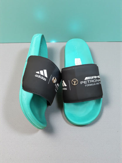 Adidas AMG Petronas Sliders for Men Black Green