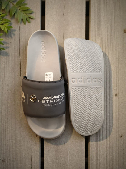 Adidas AMG Petronas Sliders for Men Grey