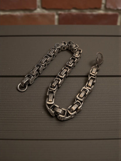 Byzantine Box Style Bracelet for Men Silver
