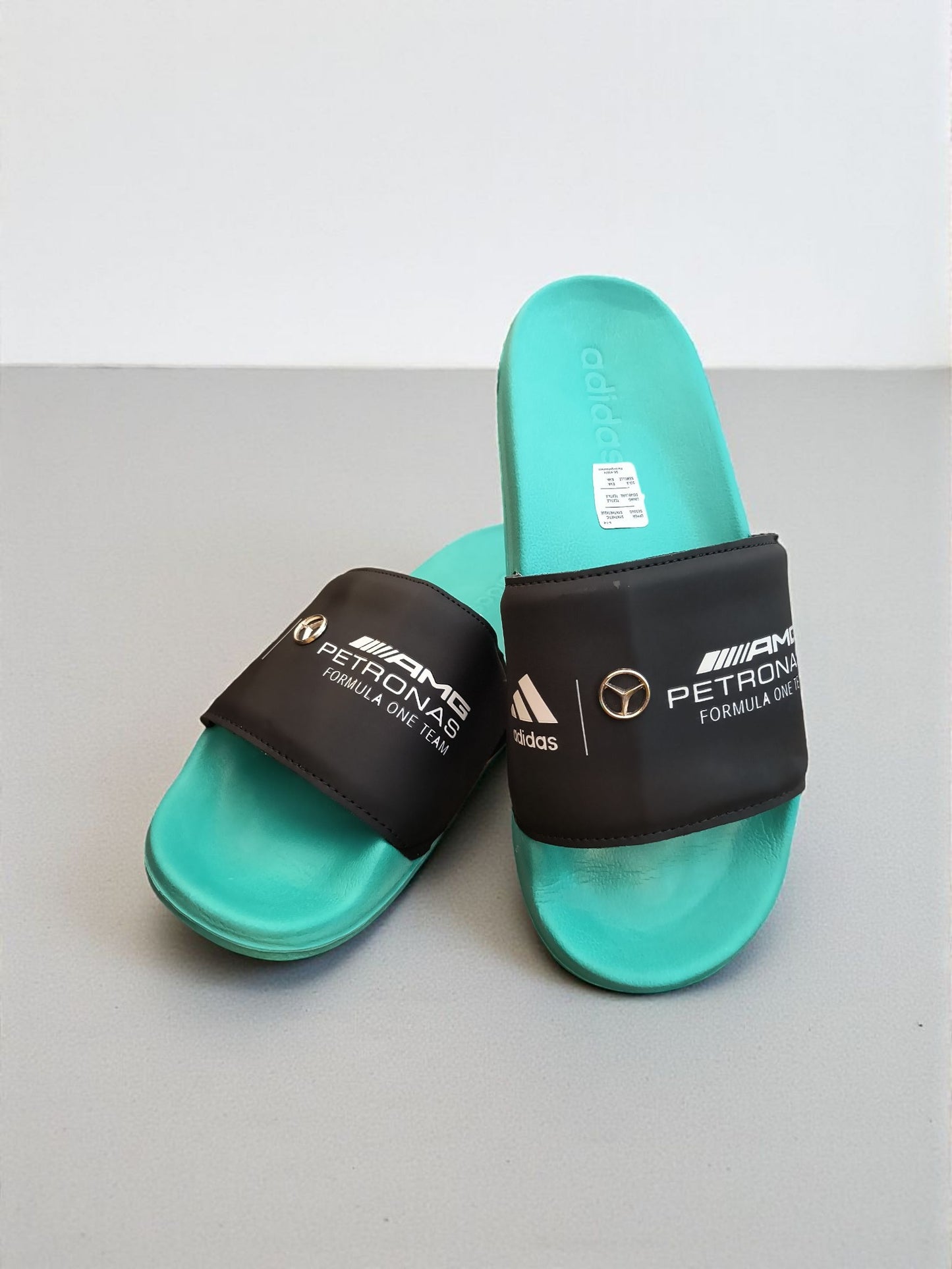Adidas AMG Petronas Sliders for Men Black Green