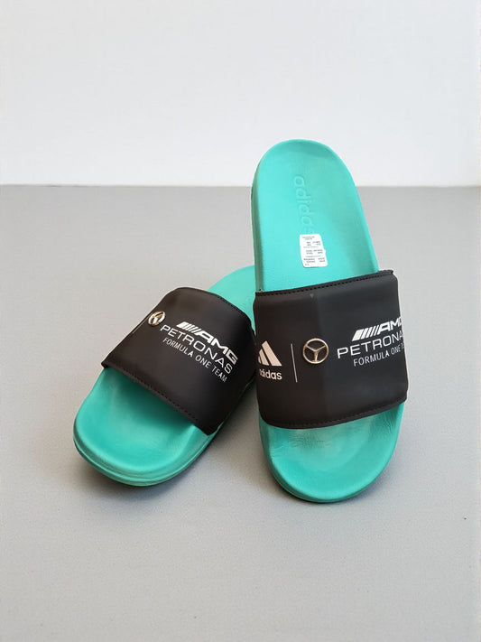 Adidas AMG Petronas Sliders for Men Black Green