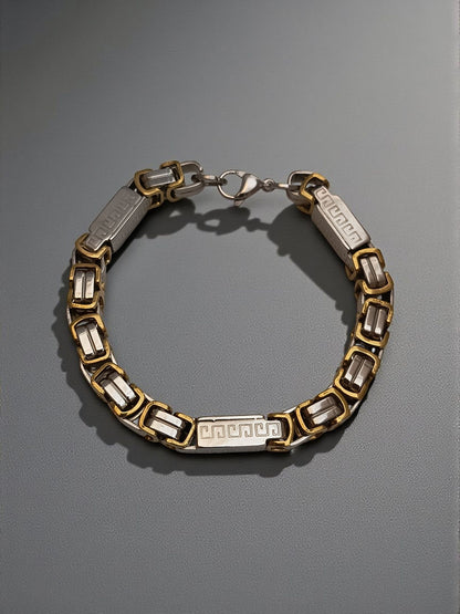 Dual Tone Byzantine Link Bracelet for Men