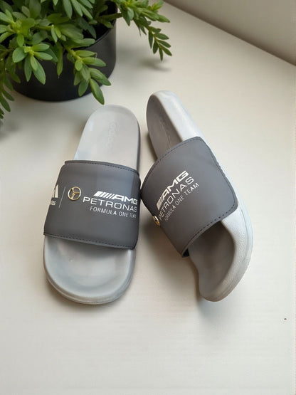 Adidas AMG Petronas Sliders for Men Grey