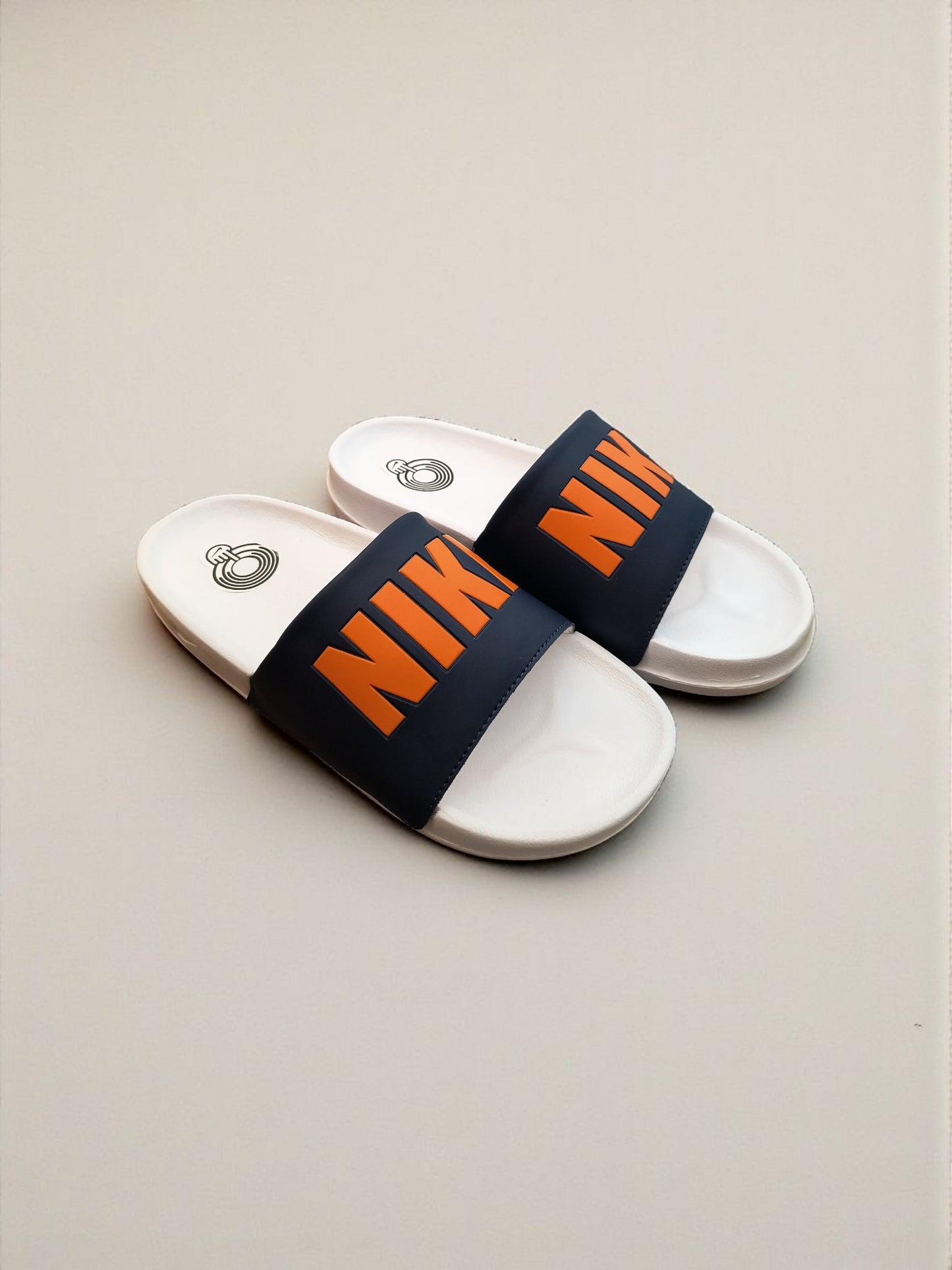 Nike Name Printed Sliders for Men Orange White