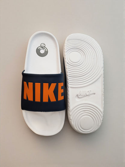 Nike Name Printed Sliders for Men Orange White