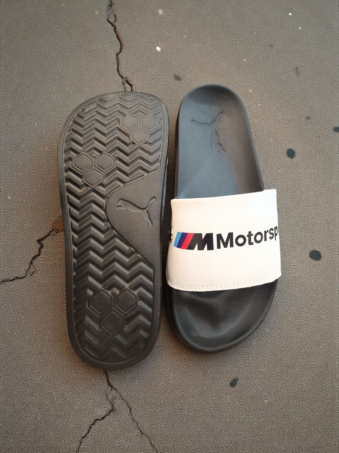 Puma Motor Sport Sliders for Men White Black