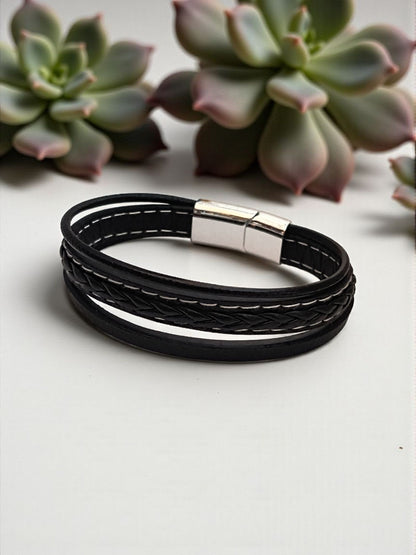 Braid Style Bracelet for Men Black