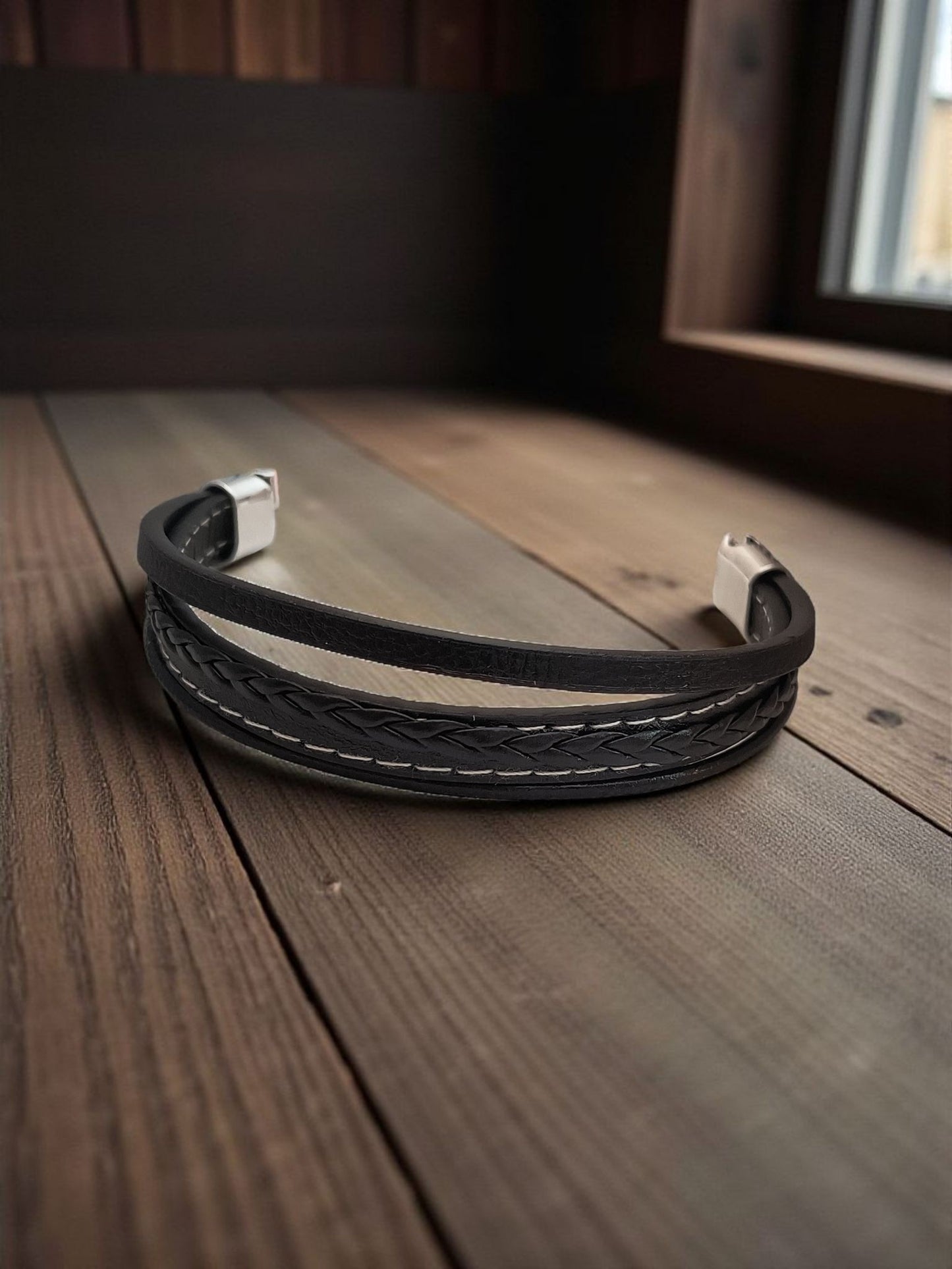 Braid Style Bracelet for Men Black