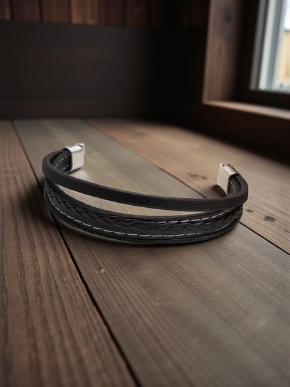 Braid Style Bracelet for Men Black