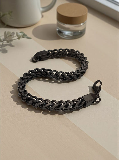 Cubain Link Round Bracelet for Men Black