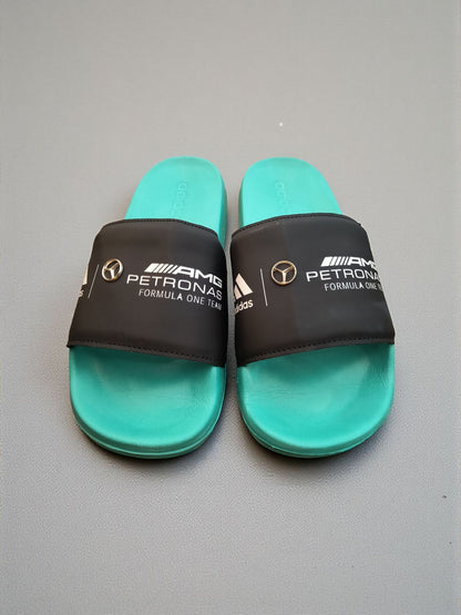 Adidas AMG Petronas Sliders for Men Black Green