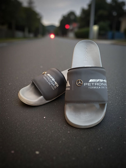 Adidas AMG Petronas Sliders for Men Grey
