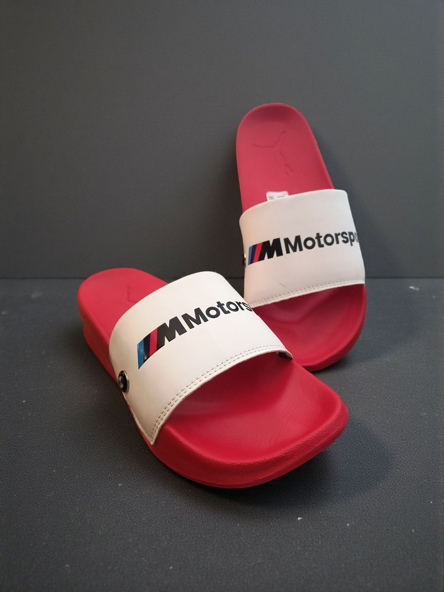 Puma Motor Sport Sliders for Men White Red