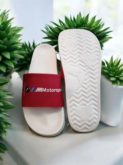 Puma Motor Sport Sliders for Men Red White