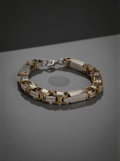 Dual Tone Byzantine Link Bracelet for Men