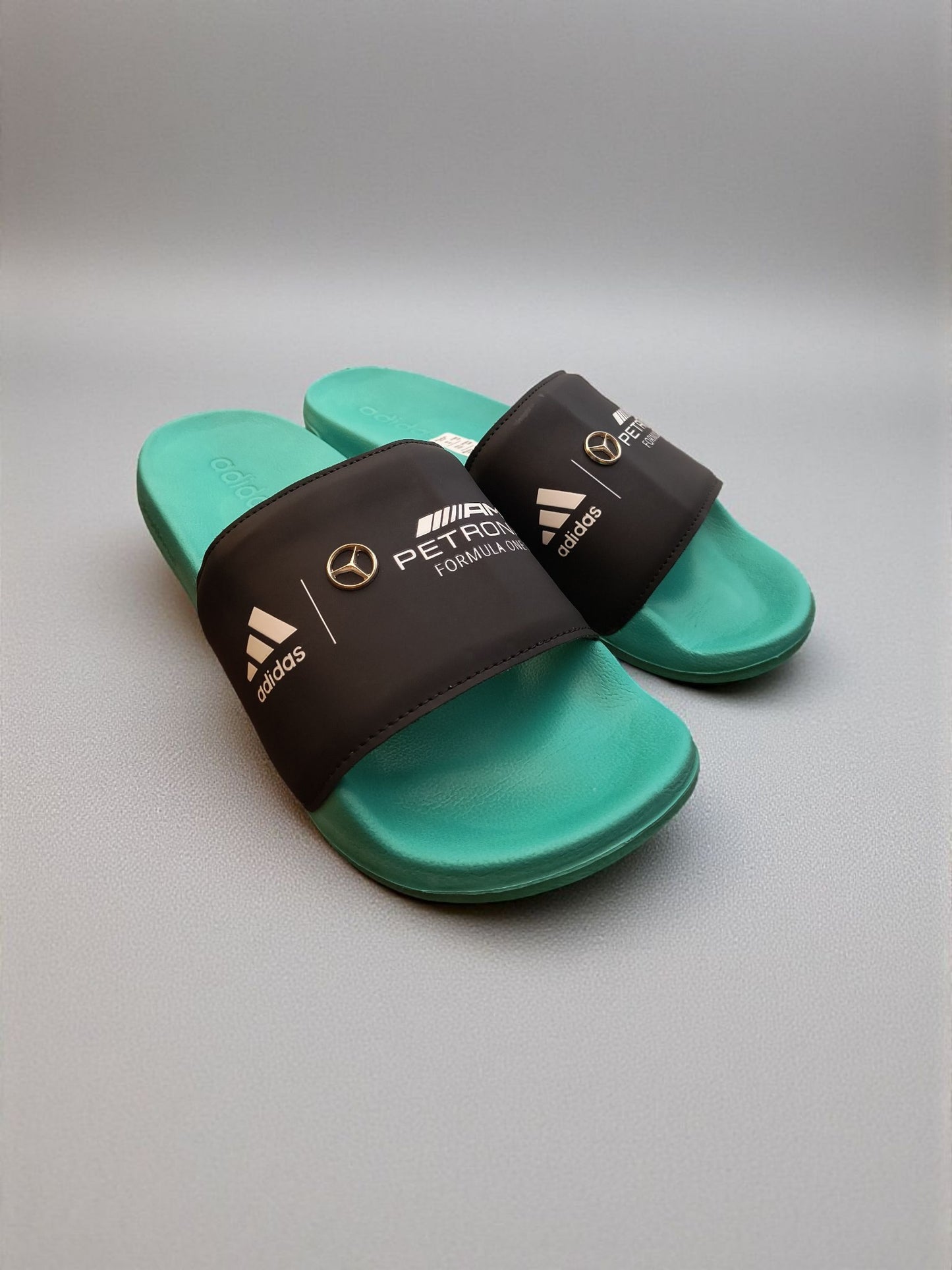 Adidas AMG Petronas Sliders for Men Black Green