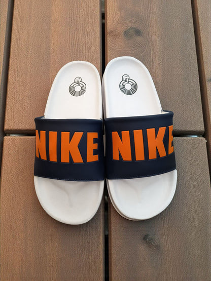 Nike Name Printed Sliders for Men Orange White