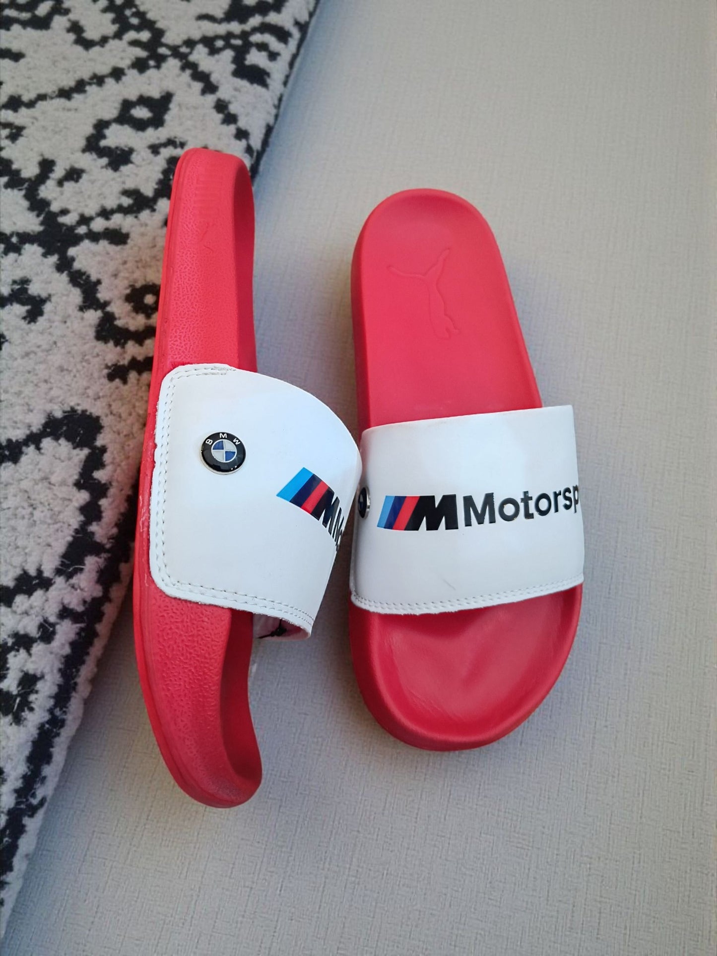 Puma Motor Sport Sliders for Men White Red