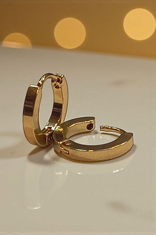 Flat Design Golden Hoop Earing