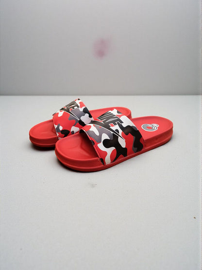 Nike Name and Logo Printed Sliders for Men Black Red