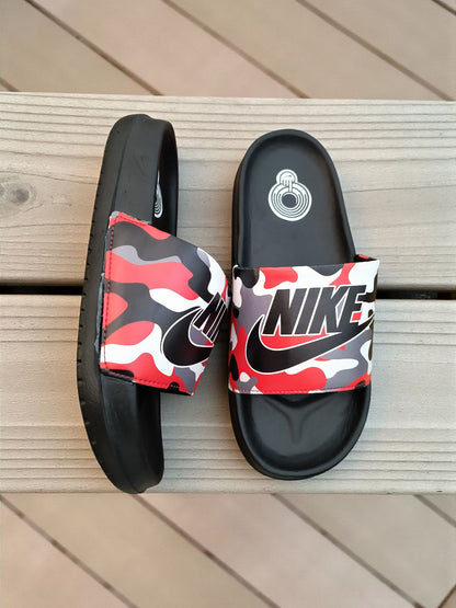 Nike Name and Logo Printed Sliders for Men Black