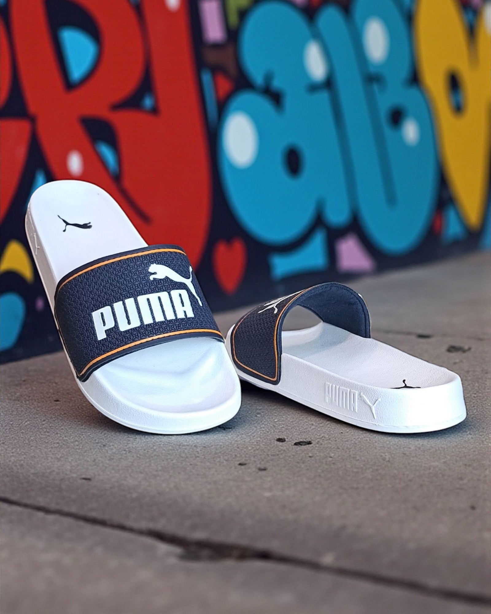 Puma Leadcat 2.0 Sliders Navy Blue White