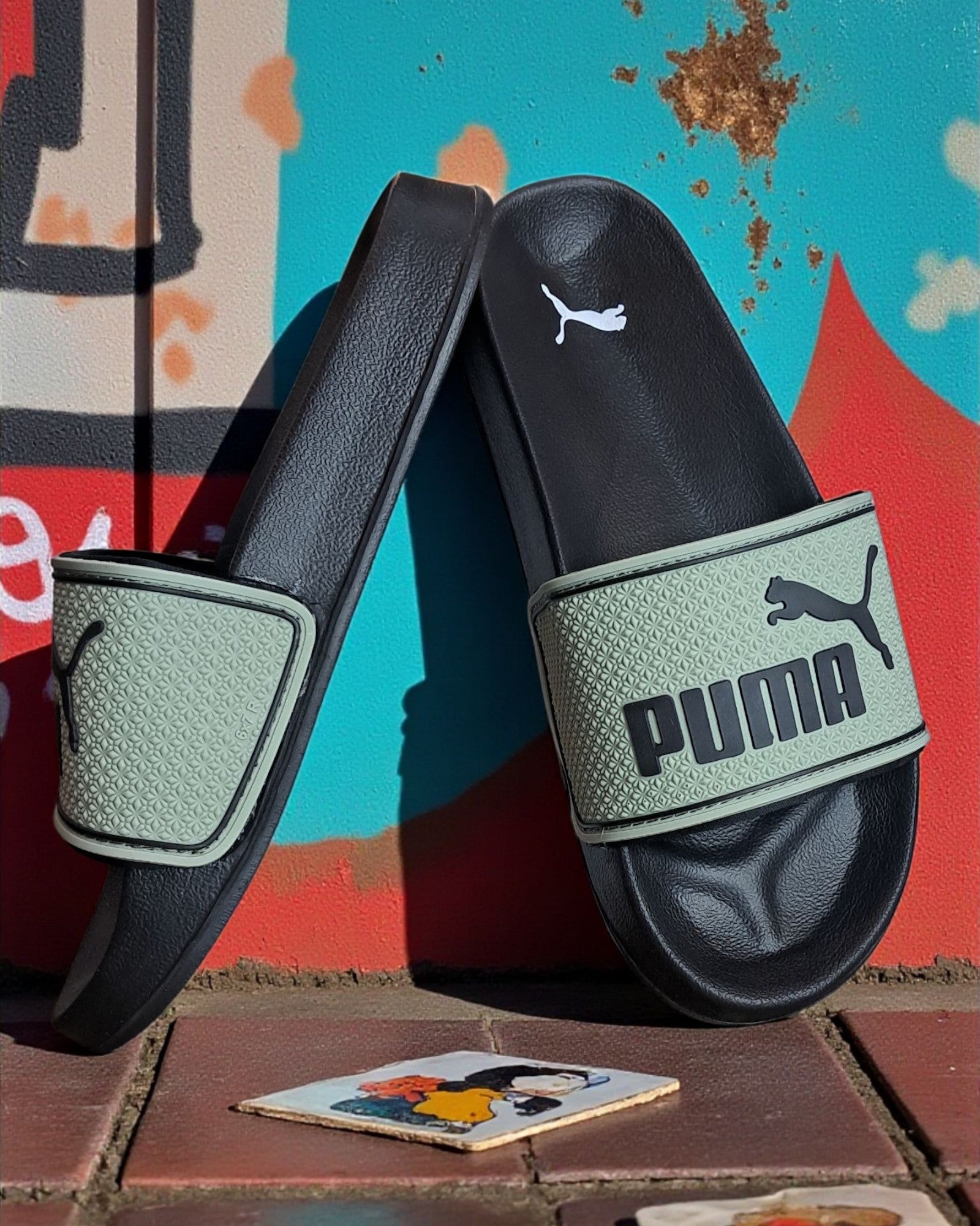 Puma Leadcat 2.0 Sliders Green Black
