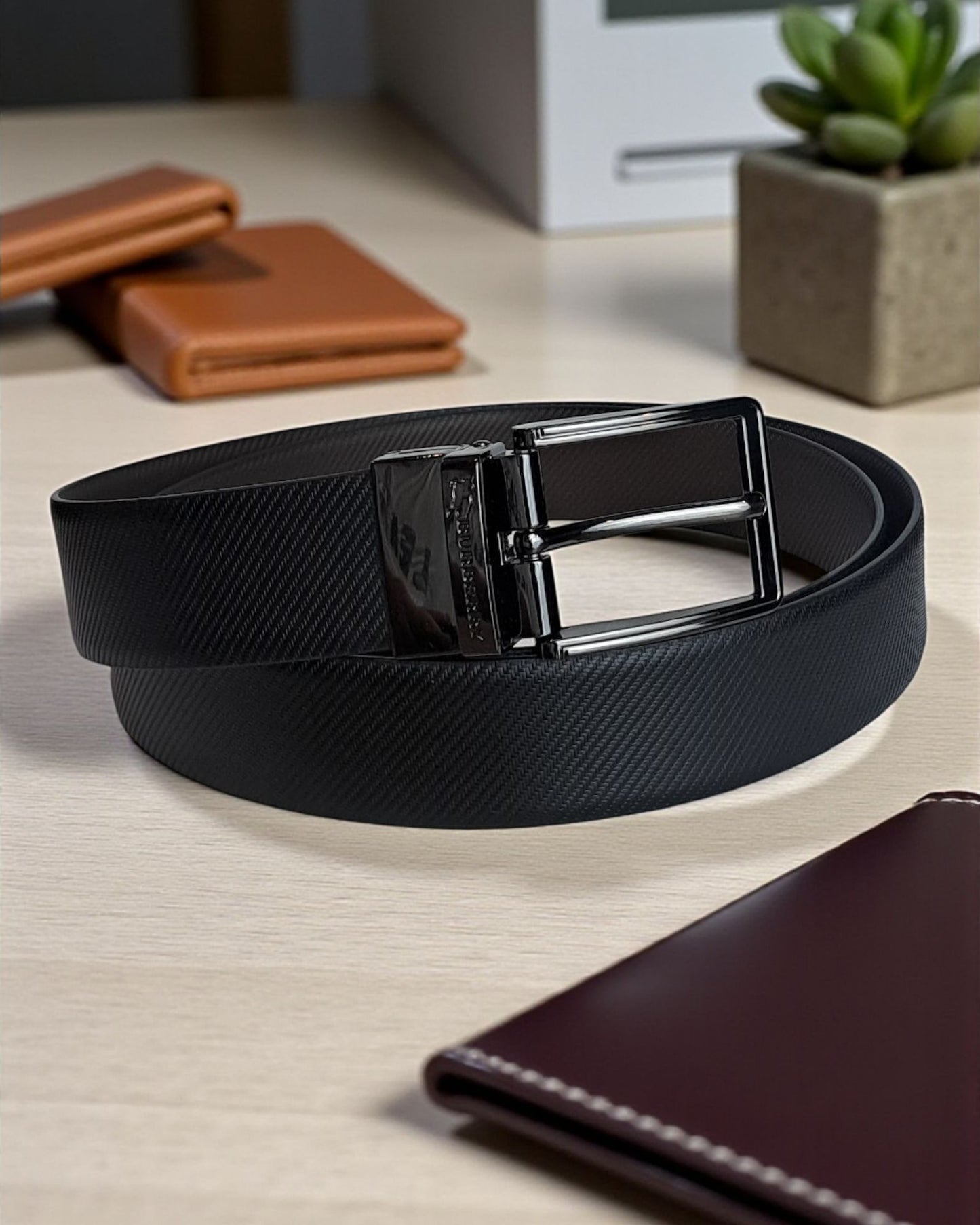 Burberry Reversible Italian Leather Belt
