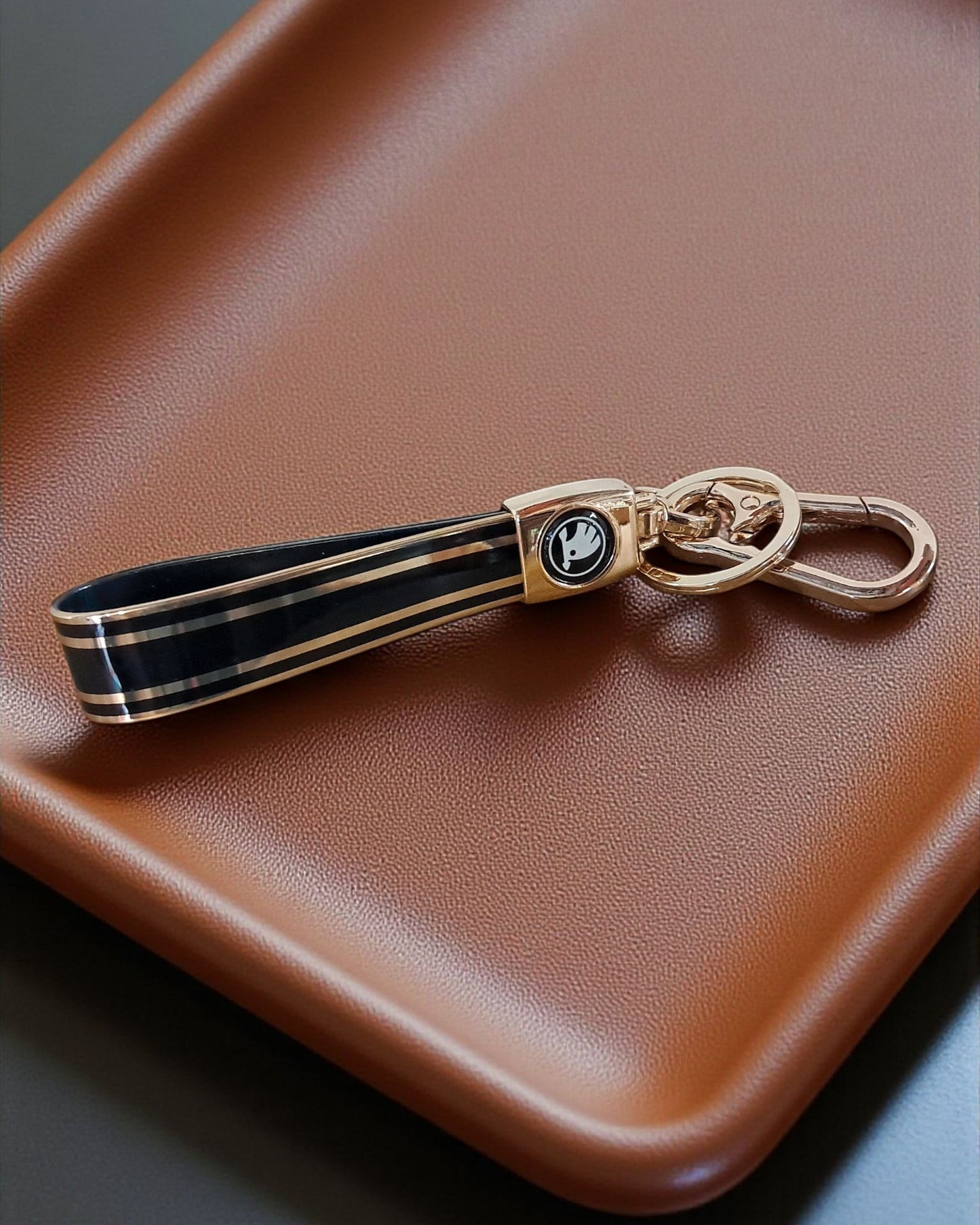 Keychain with Golden Finish Straps