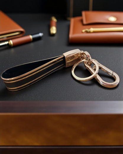 Keychain with Golden Finish Straps
