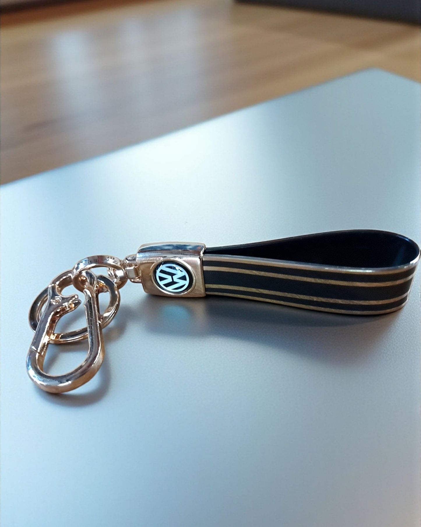 Keychain with Golden Finish Straps