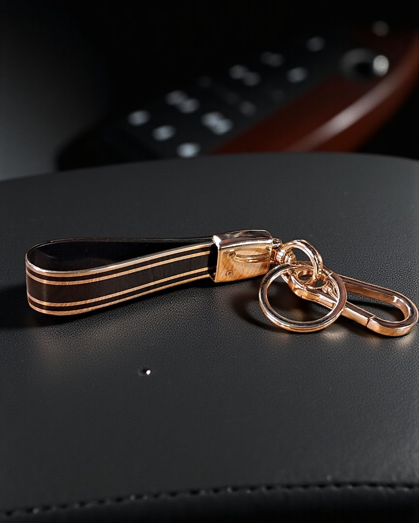 Keychain with Golden Finish Straps