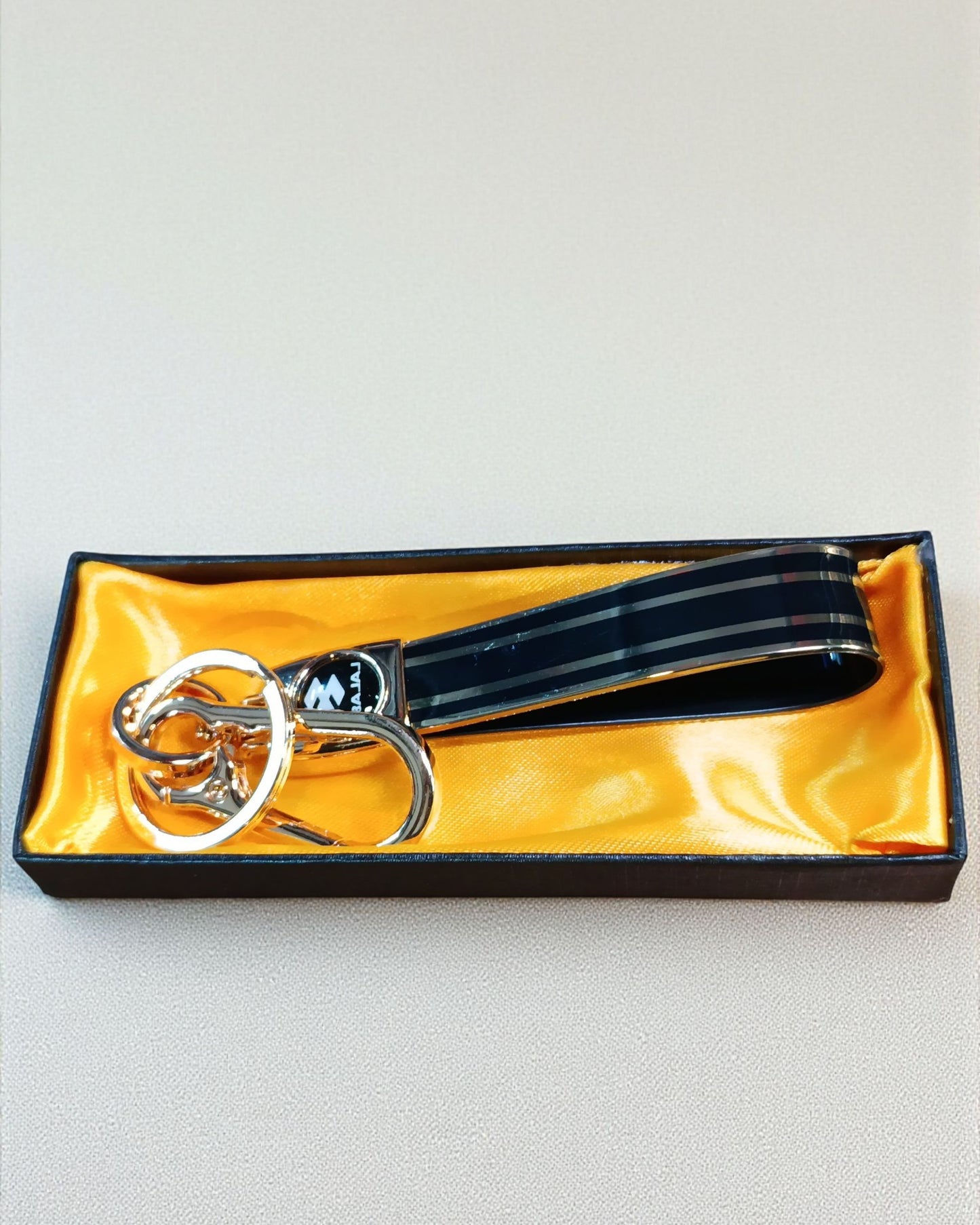 Keychain with Golden Finish Straps