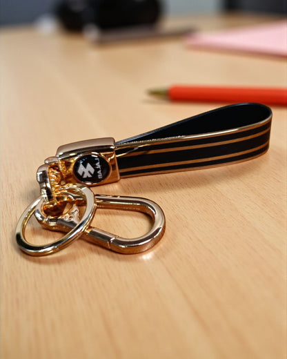 Keychain with Golden Finish Straps