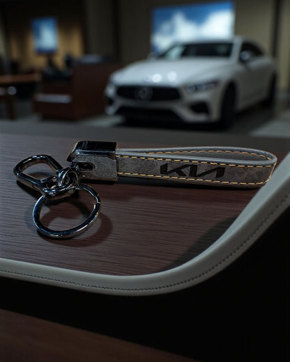 Kia Keychain with PU Leather Side Stich Straps
