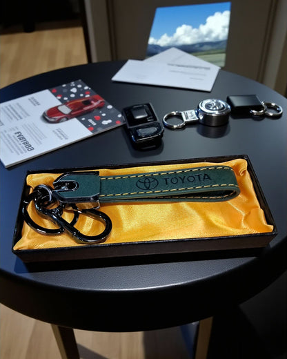Toyota Keychain with PU Leather Side Stich Straps